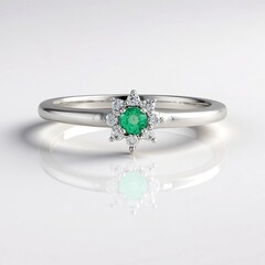 Anello in argento con Smeraldo Colombiano