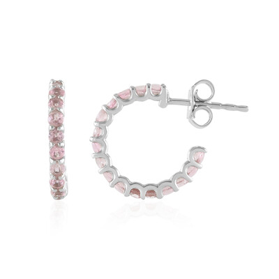 Nigerian Pink Tourmaline Silver Earrings