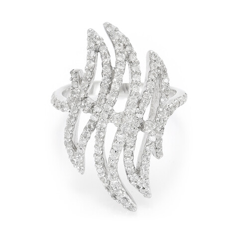 White Topaz Silver Ring