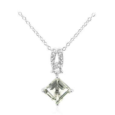 Grüner Amethyst-Silberhalskette
