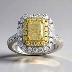 Anello in oro con Diamante Giallo SI2