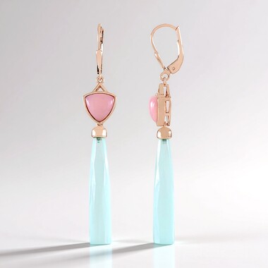 Pendientes en plata con Calcedonia agua  (KM by Juwelo)