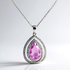 Collana in argento con Quarzo Lilla