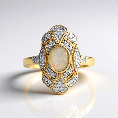 Anello in argento con Opale di Welo