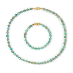 Zilveren set met amazonieten (Riya)