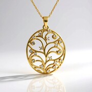 Collier en argent et Diamant chocolat I2