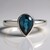 Anello in argento con Cianite Blu Foglia di Tè