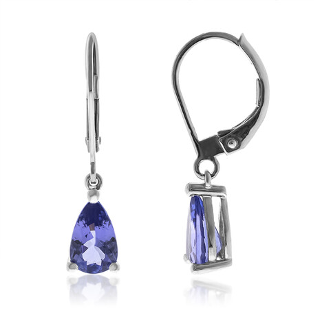 Gouden oorbellen met tanzanieten