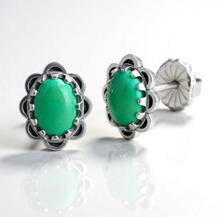 Orecchini in argento con Turchese Verde (Desert Chic)