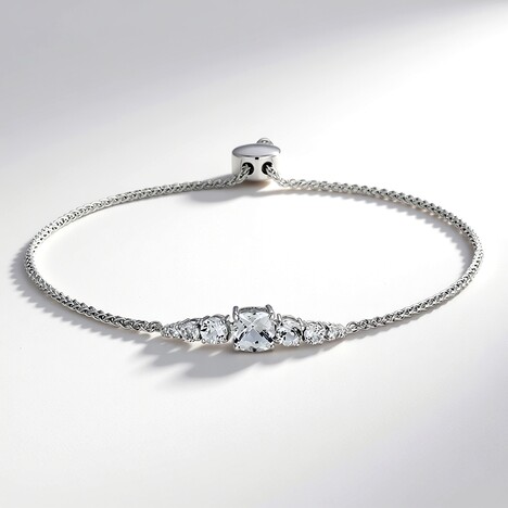 Bracciale in argento con Topazio Bianco (Adela Silber)