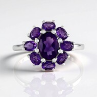 Anillo en plata con Amatista de Zambia
