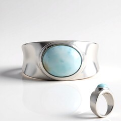 Anello in argento con Larimar