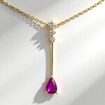 Collier en or et Rubis AAA du Mozambique