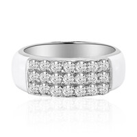 Zilveren ring met witte topaasstenen