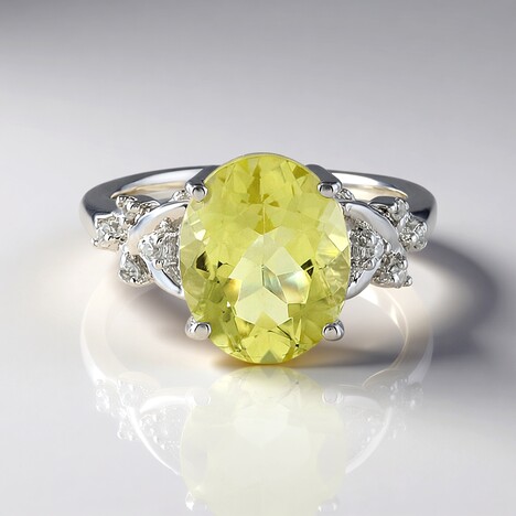 Anello in argento con Quarzo Limone