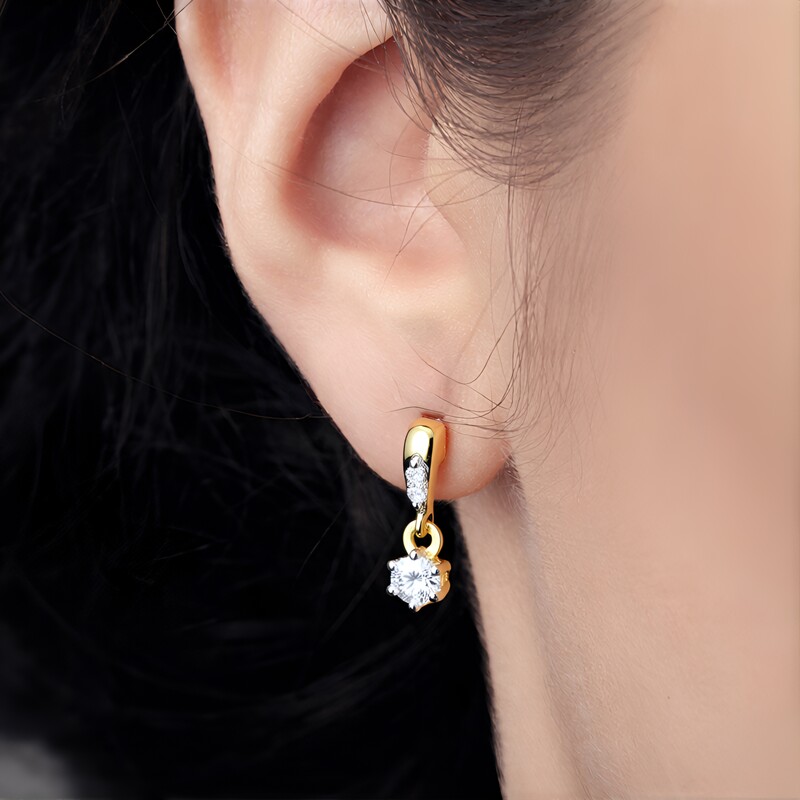 Pendientes en oro con Diamante IF (D) (Annette)