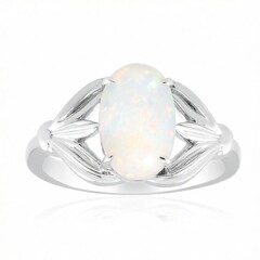 Gouden ring met een Braziliaanse witte opaal