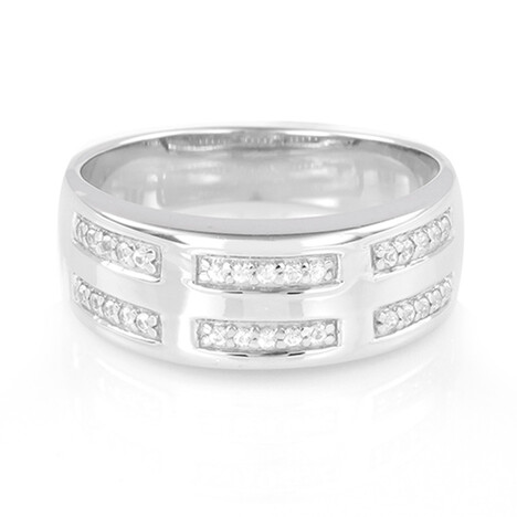 Weißer Saphir-Silberring