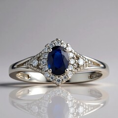Gouden ring met een Blauwe Ceylon saffier