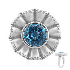 Bague en argent et Topaze bleu Suisse (Remy Rotenier)