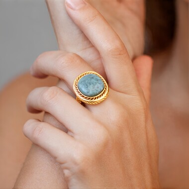 Anello in argento con Fuchsite (dagen)