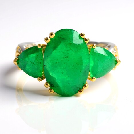 Anello in argento con Smeraldo pozzo D8 (Gems en Vogue)