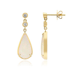 Brasilianischer Weißer Opal-Goldohrringe