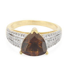 Cognac Quartz Silver Ring