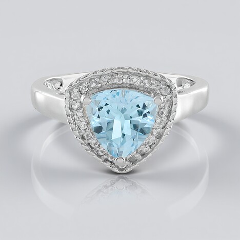 Anello in argento con Topazio Blu Cielo