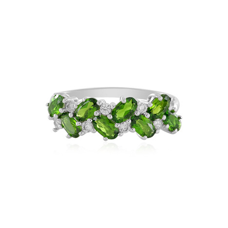 Bague en argent et Diopside de Russie