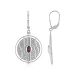 Zilveren oorbellen met roze zirkonen (MONOSONO COLLECTION)