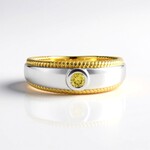 Anello in argento con Diamante Giallo I2