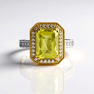 Zilveren ring met een Ouro Verde kwarts (Dallas Prince Designs)