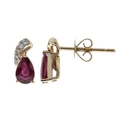 10K AAA Mozambique Ruby Gold Earrings