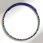 Collana rigida in acciaio con Lapislazzuli (Riya)