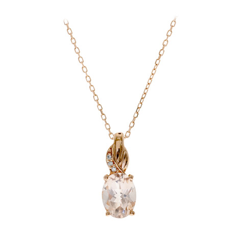 Collar en oro con Morganita AAA