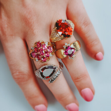 Hessonit-Granat-Goldring