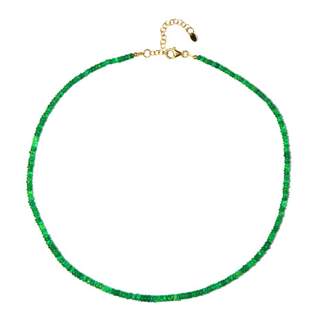 Collier en argent et Opale verte d'Éthiopie