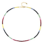 Zilveren halsketting met Colombiaanse smaragden