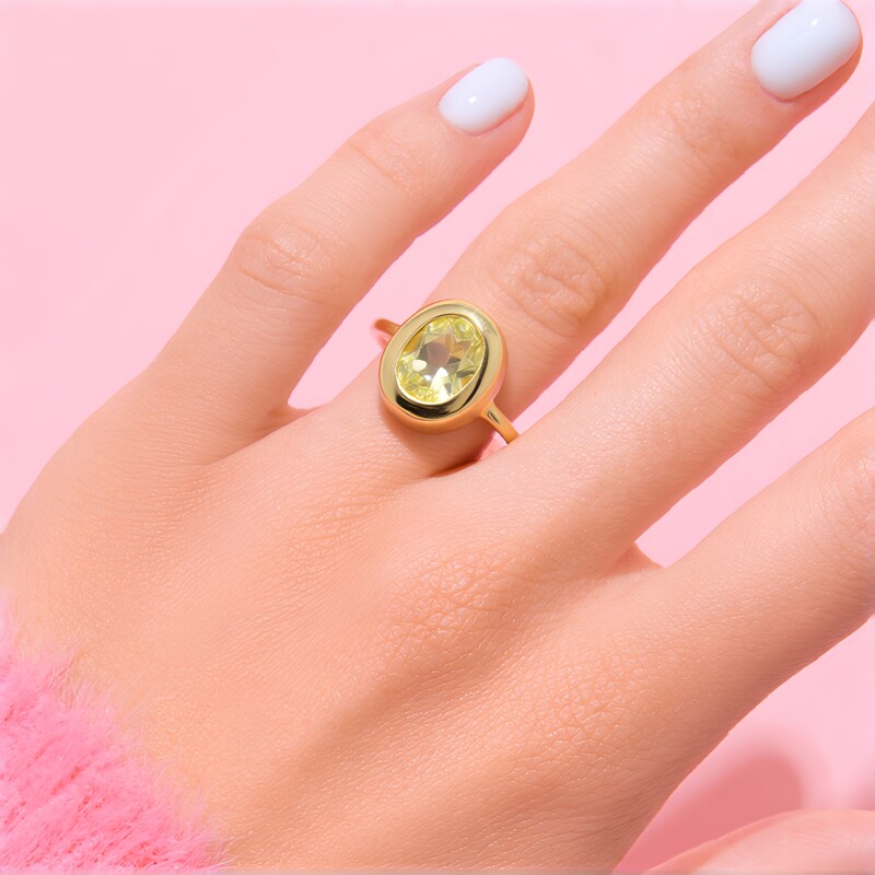 Limonen-Citrin-Silberring (MONOSONO COLLECTION)