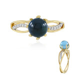 Anillo en plata con Topacio azul suizo (de Melo)