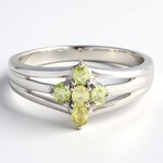 Anello placcato in platino con Tormalina Cuprian
