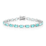Bracciale in argento con Quarzo color paraiba