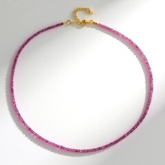 Collana in argento con Zaffiro Ceylon Rosa