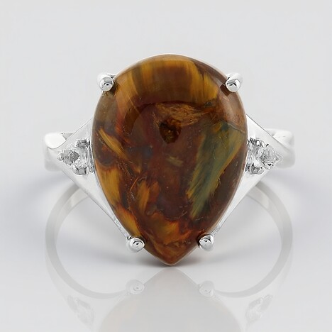Anello in argento con Pietersite Dorata