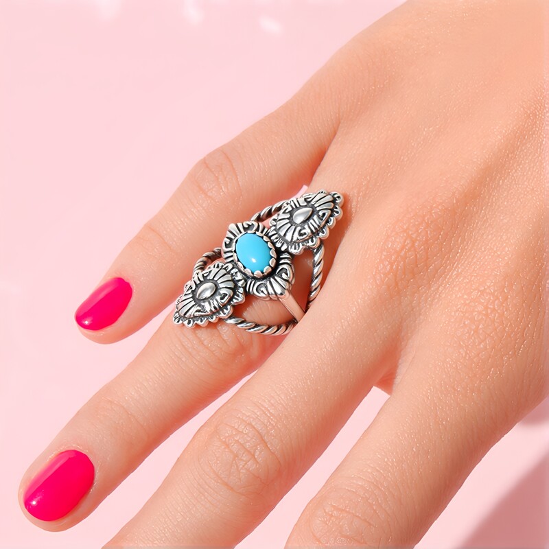 Sleeping Beauty-Türkis-Silberring (Desert Chic)