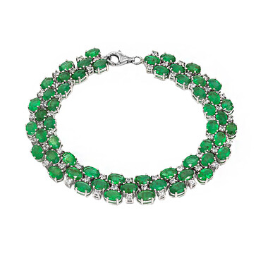 Bracciale in argento con Smeraldo Zambia