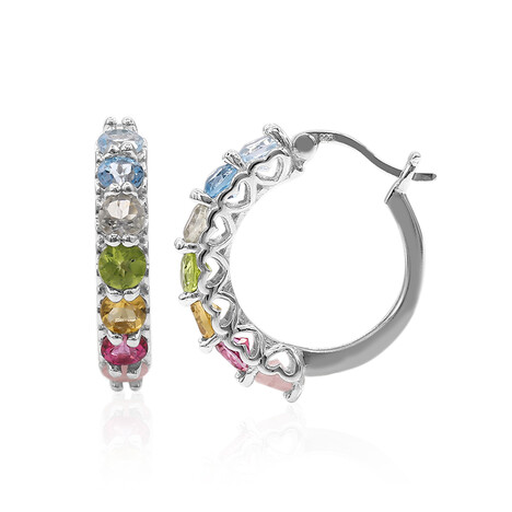 Edelstein-Silberohrringe