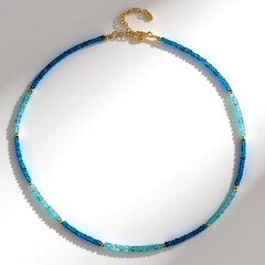 Collana in argento con Apatite Blu Neon