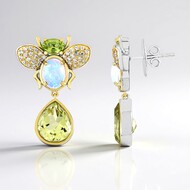 Ouro Verde Quartz Silver Earrings (Dallas Prince Designs)